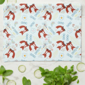 甘いヴィンテージキツネベビーシャワーギフト キッチンタオル (折り畳み)