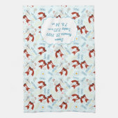 甘いヴィンテージキツネベビーシャワーギフト キッチンタオル (縦)