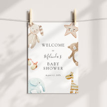 甘いヴィンテージベビーおもちゃシャワーウェルカムサイン