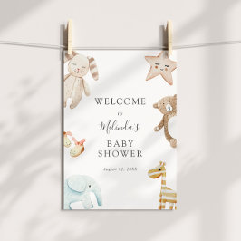 甘いヴィンテージベビーおもちゃシャワーウェルカムサイン ポスター