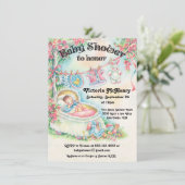 甘いヴィンテージベビーシャワー招待状 招待状 (スタンド正面)