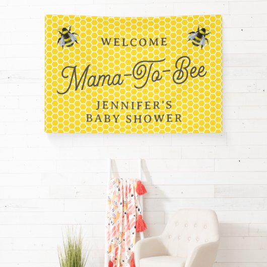 甘いヴィンテージママとビーの赤ちゃんシャワーへようこそ 横断幕 (インサイチュ)