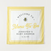 甘いヴィンテージママとビーの赤ちゃんシャワー歓迎サイン タペストリー (正面)