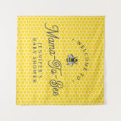 甘いヴィンテージママとビーの赤ちゃんシャワー歓迎サイン タペストリー (正面(横))