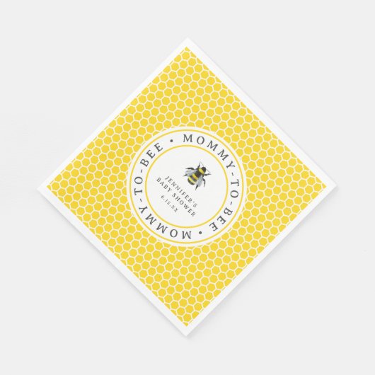 甘いヴィンテージママとビーの赤ちゃんシャワー スタンダードランチョンナプキン (角)