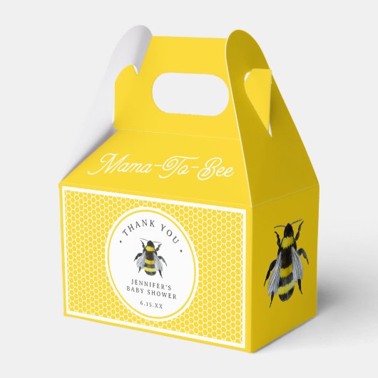 甘いヴィンテージママとビーの赤ちゃんシャワー フェイバーボックス (正面サイド)