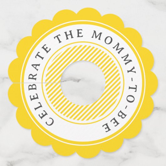 甘いヴィンテージママとビーの赤ちゃんシャワー ワイングラスタグ (正面)