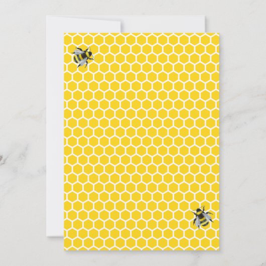 甘いヴィンテージママとビーの赤ちゃんシャワー 招待状 (裏面)