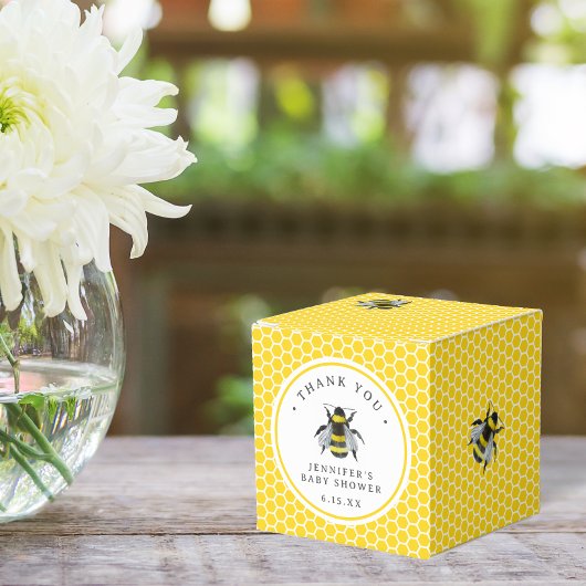 甘いヴィンテージママとビー黄色の赤ちゃんシャワー フェイバーボックス