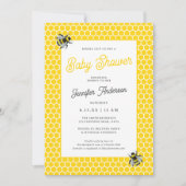 甘いヴィンテージママとビー黄色の赤ちゃんシャワー 招待状 (正面)