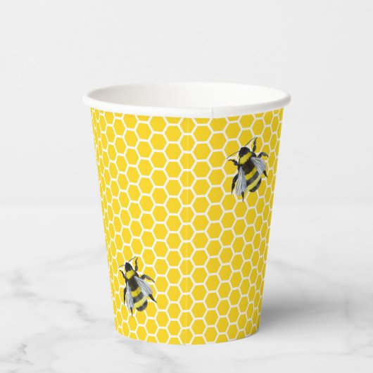 甘いヴィンテージママとビー黄色の赤ちゃんシャワー 紙コップ (右)