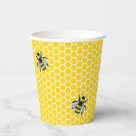 甘いヴィンテージママとビー黄色の赤ちゃんシャワー 紙コップ