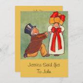 甘いヴィンテージ婚約発表招待状 招待状 (正面/裏面)