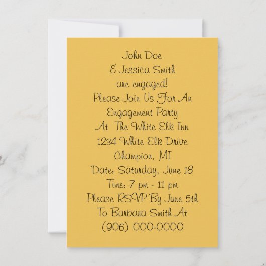 甘いヴィンテージ婚約発表招待状 招待状 (裏面)