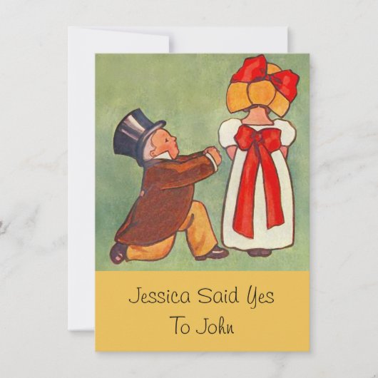 甘いヴィンテージ婚約発表招待状 招待状 (正面)