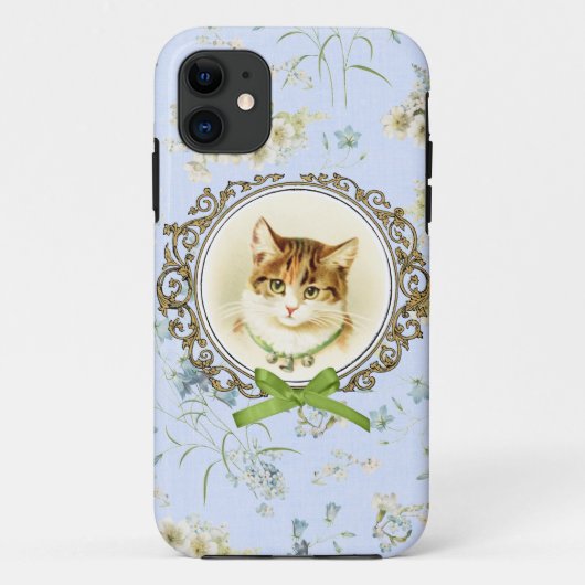 甘いヴィンテージ猫のポートレート Case-Mate iPhoneケース (裏面)