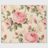 甘いヴィンテージ英語バラ ラッピングペーパー (フラット)