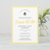 甘いヴィンテージ親と蜂の赤ちゃんシャワー 招待状 (スタンド正面)