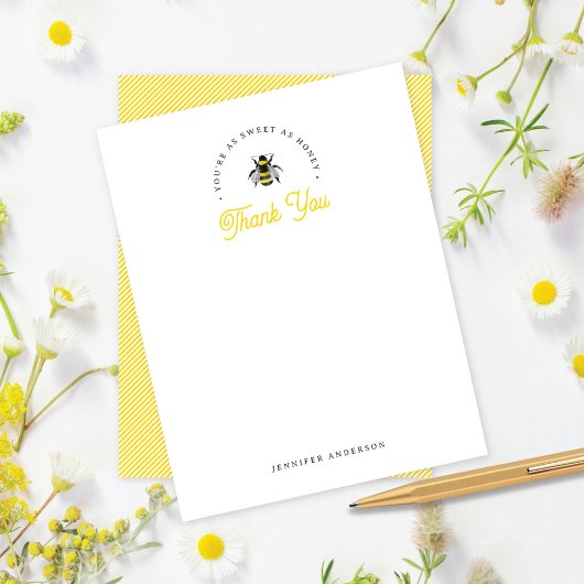 甘いヴィンテージ（昆虫）マルハナバチママとビーの赤ちゃんシャワー サンキューカード