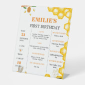 甘い一つになるベビー1st誕生日マイルストーンのサイン 台座サイン (正面)