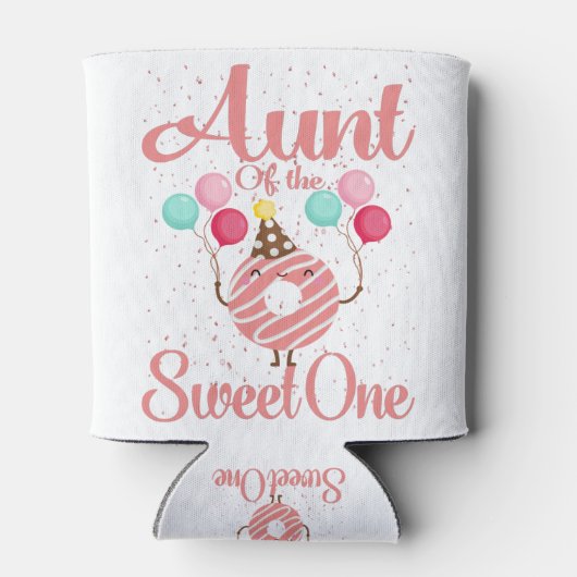 甘い一家族の叔母のマッチング1歳の誕生日 缶クーラー (裏面)