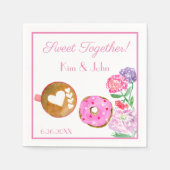 甘い一緒にピンクドーナツとラテ スタンダードカクテルナプキン (正面)