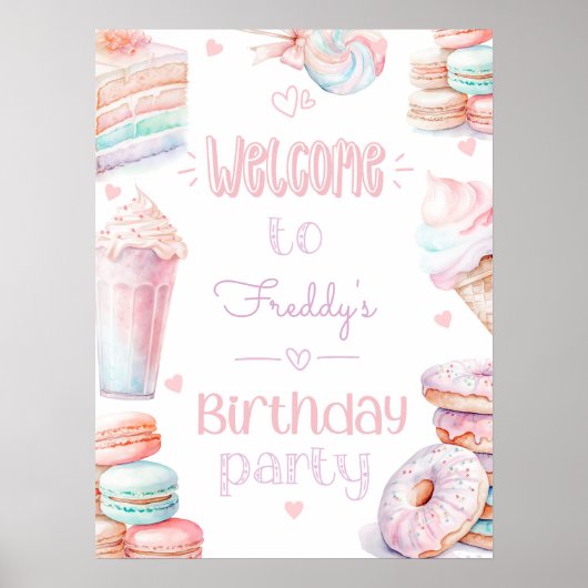 甘い一誕生日パーティーアイスクリーム菓子 ポスター (正面)