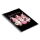 甘い不気味かわいい魔女猫Tシャツ ノートブック (右側)