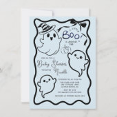 甘い不気味小さなブーブベイビーシャワー 招待状 (正面)