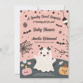 甘い不気味驚きのハロウィーンの赤ちゃんシャワー 招待状 (正面)