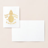 甘い中のパイナップル金ゴールドホイルのメッセージカードがあって下さい 箔カード (ディスプレー)