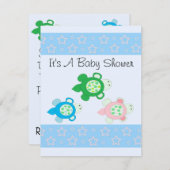 甘い亀の赤ちゃんシャワー 招待状 (正面/裏面)