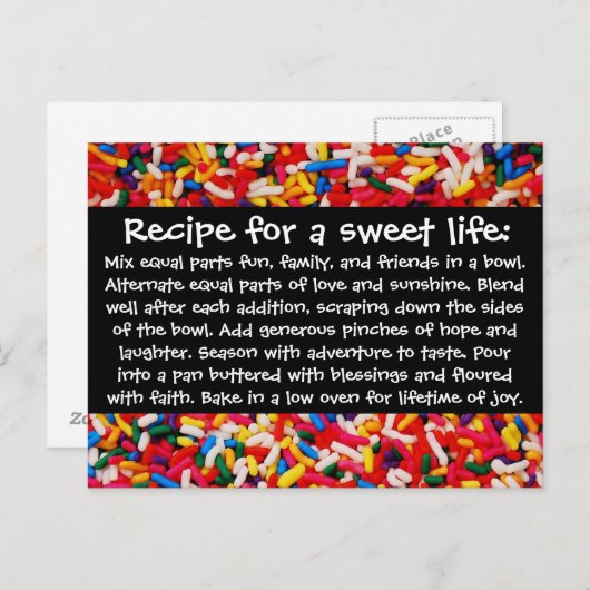 甘い人生のはがきレシピ ポストカード (正面/裏面)