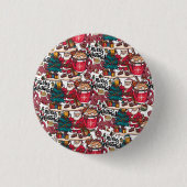 甘い休日の願い – かわいい陽気なクリスマス 缶バッジ (正面)