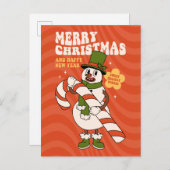 甘い休日の願い – キャンディーケーンクリスマス シーズンポストカード (正面/裏面)