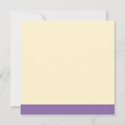 甘い傘のベビーシャワーの紫色の黄色い招待 招待状 (裏面)