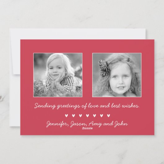 甘い写真の休日のグリーティングカード | レッド シーズンカード (裏面)