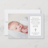 甘い写真バプテスマサンキューカード サンキューカード (正面)