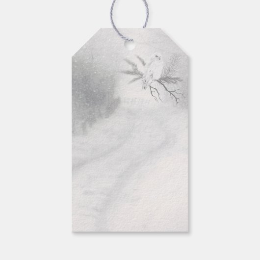 甘い冬のフクロウのクリスマスパーソナライズされた ギフトタグ (裏面)