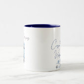 甘い冬の鳥の居心地の良い水色 ツートーンマグカップ (中央)