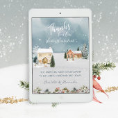 甘い冬ワンダーランド水の色ベビーシャワー サンキューカード