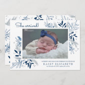 甘い到着ベビー発表 |冬の枝 案内状 (正面/裏面)