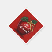 甘い到着赤りんご赤ちゃんシャワー スタンダードカクテルナプキン (角)