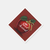 甘い到着赤りんご赤ちゃんシャワー スタンダードカクテルナプキン (角)