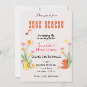 甘い動物とフローラの赤ちゃんシャワーカード 招待状 (正面)