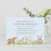 甘い動物卵ブルーイースターブランチカード 招待状 (スタンド正面)