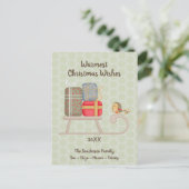 甘い北パーソナライズされた欧クリスマススレッド シーズンポストカード (スタンド正面)