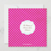 甘い十字のピンクの女の赤ちゃんの洗礼の招待状 招待状 (裏面)