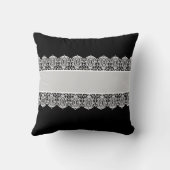 甘い原稿-白黒レースのモノグラム クッション (裏面)