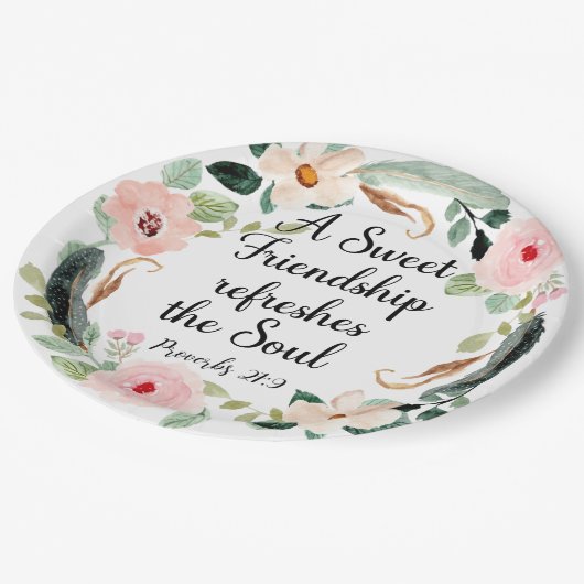 甘い友情が魂のフローラをリフレッシュ ペーパープレート (アングル)